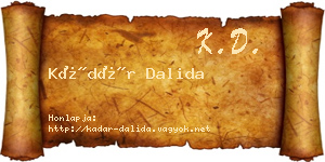 Kádár Dalida névjegykártya